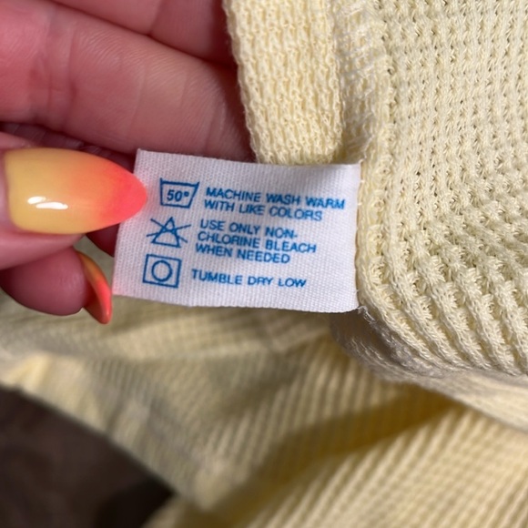 J.E. Morgan Baby Receiving Blanket Waffle Knit Yellow NWOT 100% Cotton Vintage - Picture 5 of 6